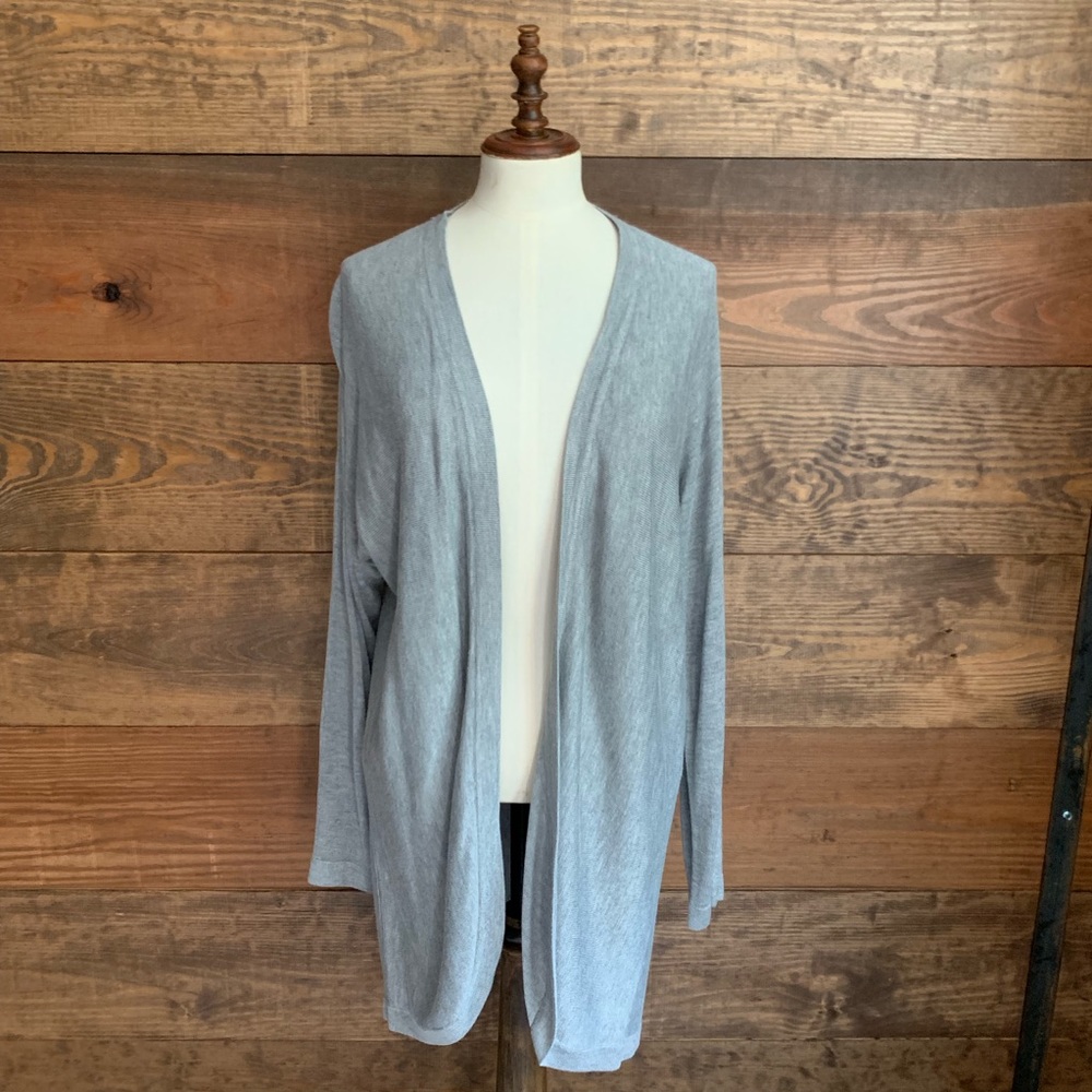 NWOT Joan Vass Super Soft Gray Cardigan